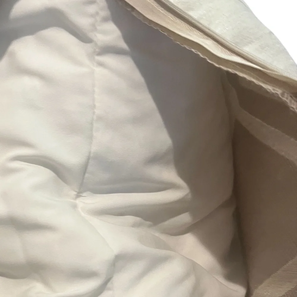 Pair Geometric‎ Ivory (Beige) & Light Tan Feathers Cotton Blend Throw Pillow 20